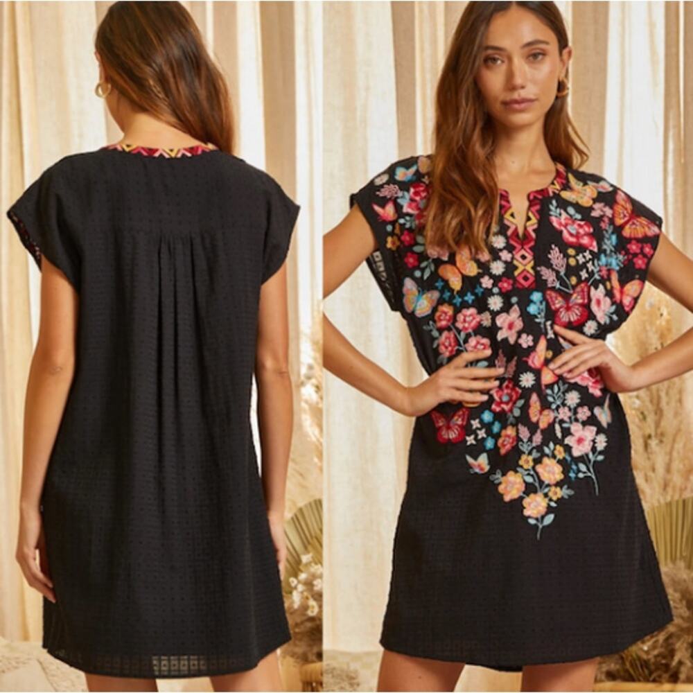NWOT - SAVANNA JANE - women's Shift Embroidered dress - SIZE SMALL - Picture 16 of 16